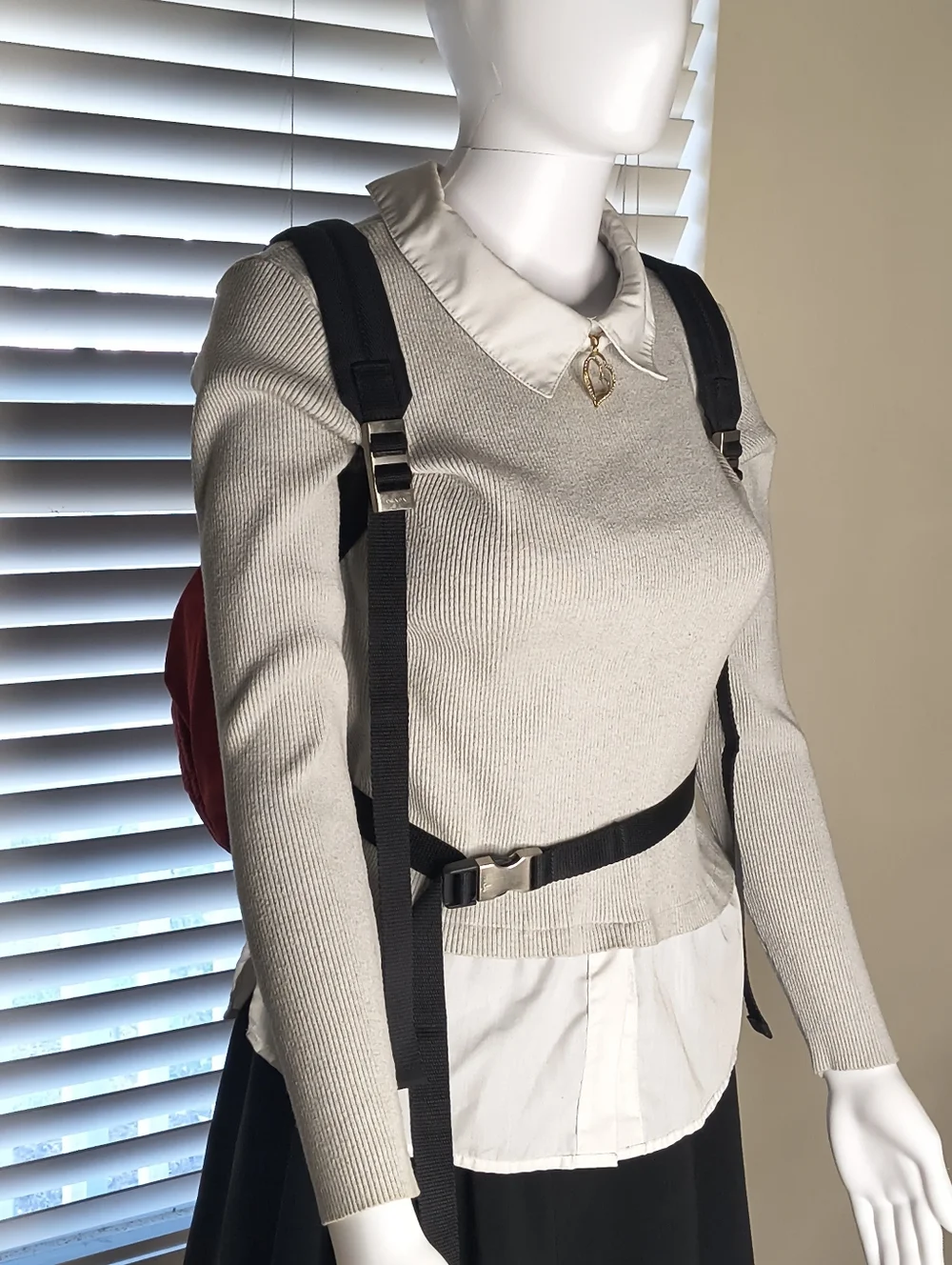 Y2K Prada Red Nylon Backpack Utility Tactical Vintage - Adjustable Waist Strap